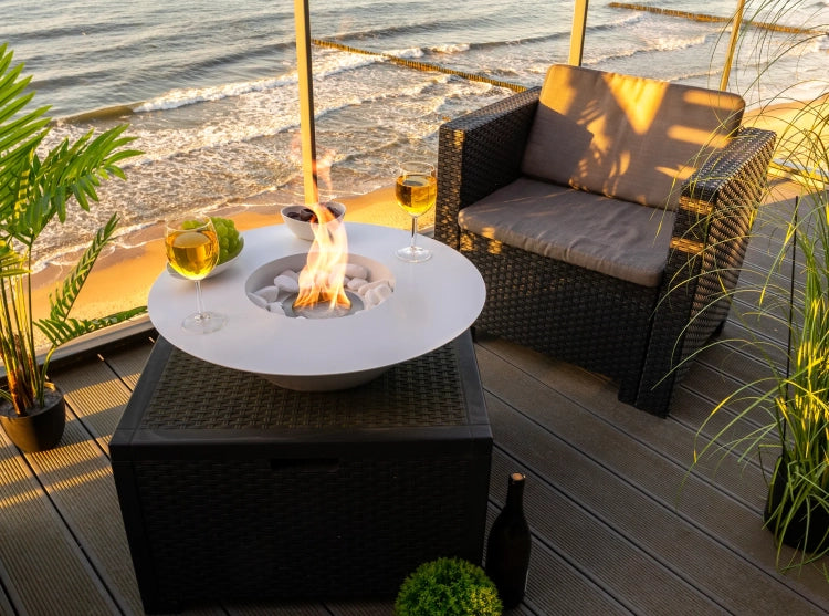 Universe Freestanding Bioethanol Fireplace – White