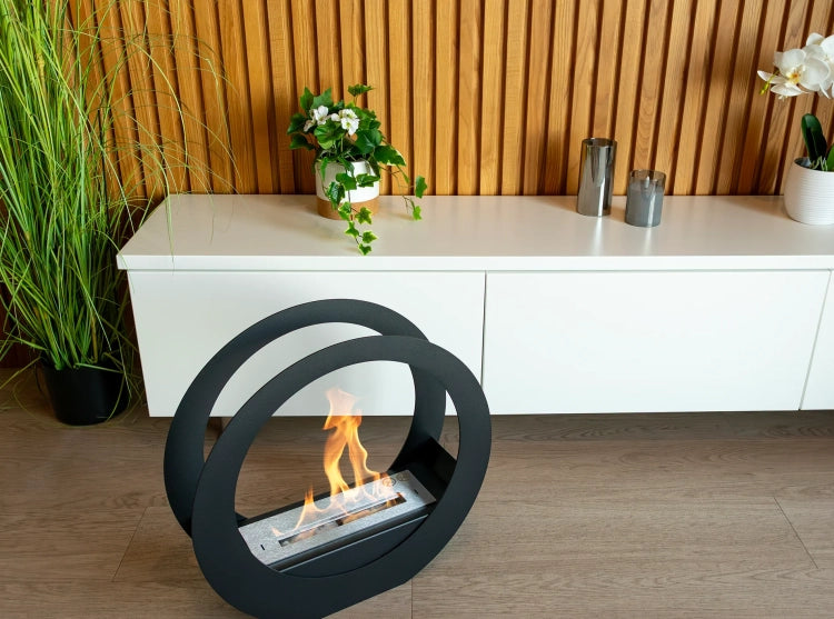 Only Freestanding Bioethanol Fireplace – Black