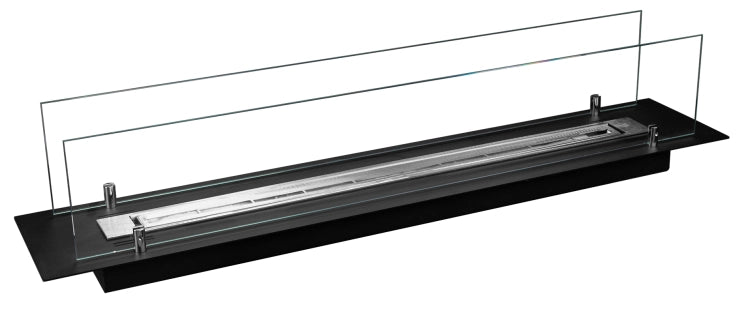 1000 Built-In Bioethanol Fireplace Insert with Glass – Black