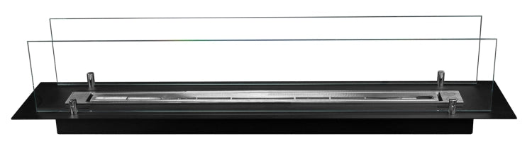1000 Built-In Bioethanol Fireplace Insert with Glass – Black