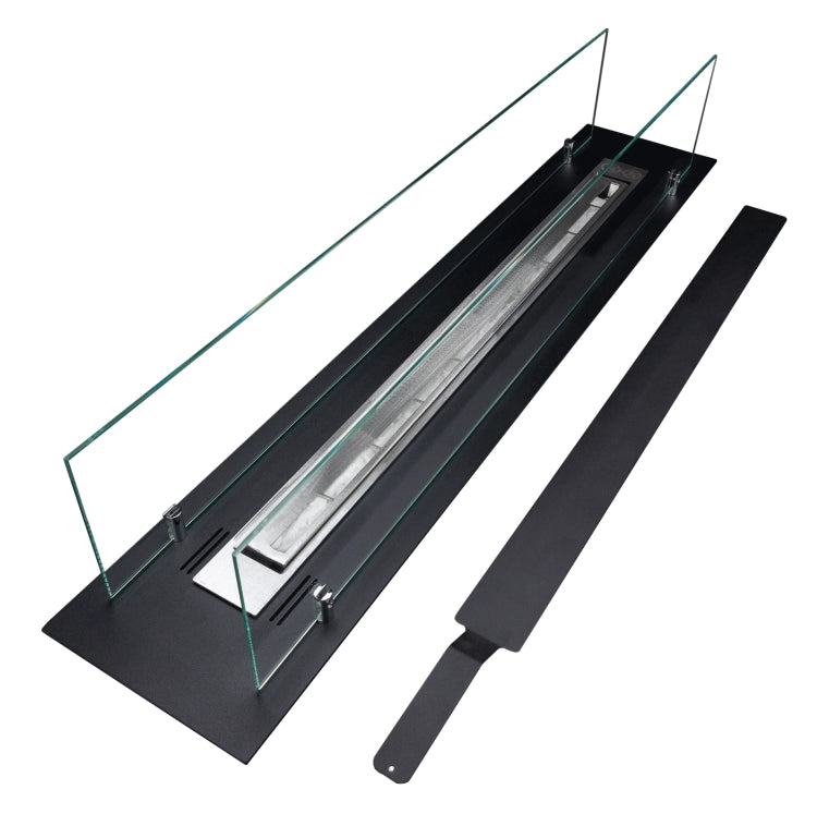 1000 Built-In Bioethanol Fireplace Insert with Glass – Black