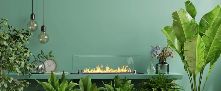 650 Built-In Bioethanol Fireplace Insert with Glass – Black