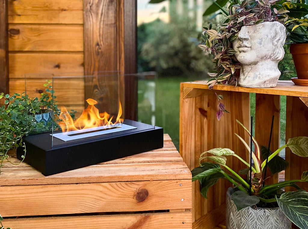 Bioethanol Fireplace freestanding Glow black mat
