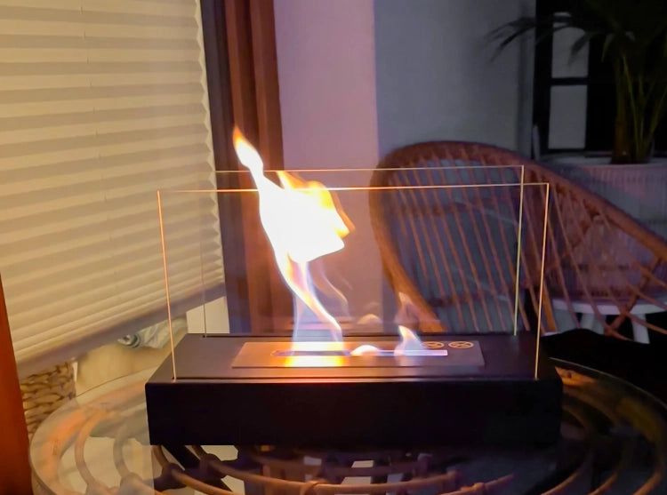 Glow Freestanding Bioethanol Fireplace – Black