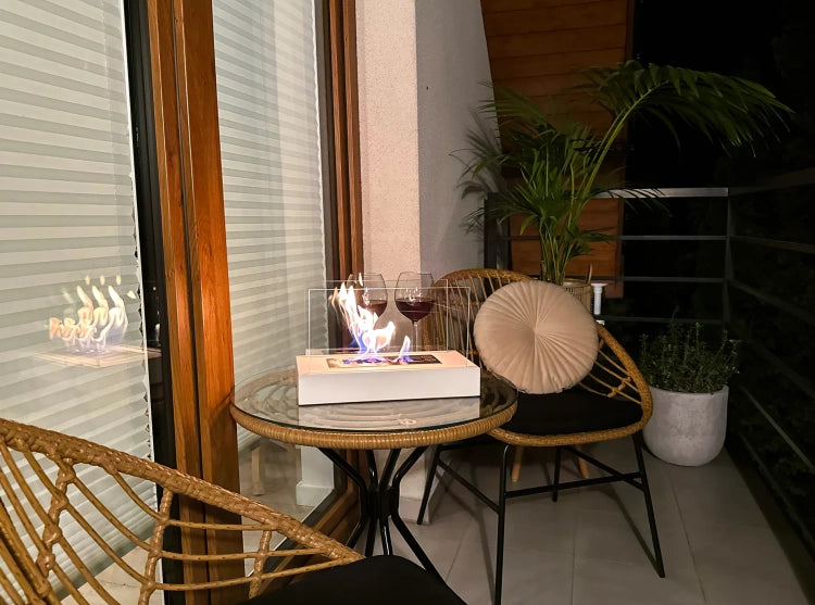 Home Freestanding Bioethanol Fireplace – White
