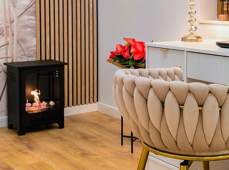 Koza Mini Freestanding Bioethanol Fireplace – Black