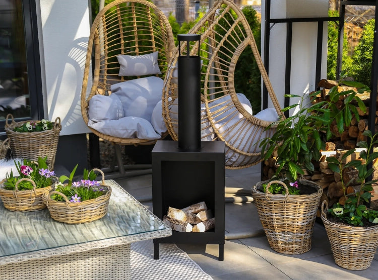 Kozen Freestanding Bioethanol Fireplace – Black