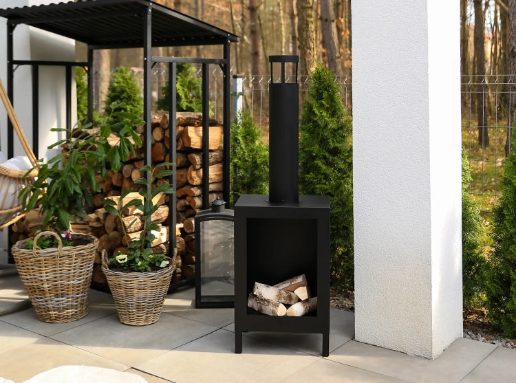Kozen Freestanding Bioethanol Fireplace – Black
