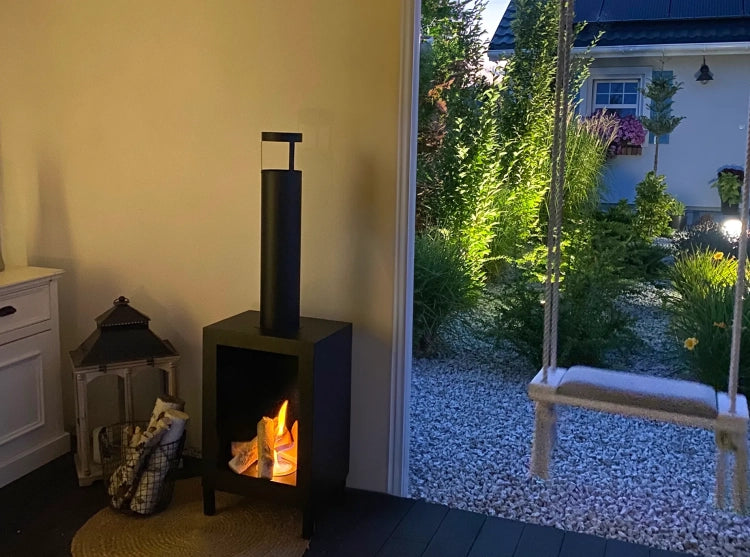Kozen Freestanding Bioethanol Fireplace – Black