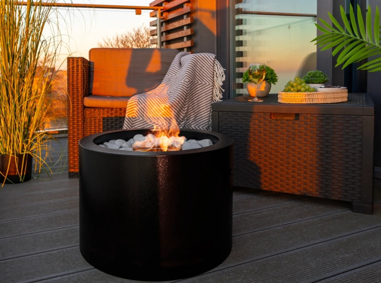 Moon Freestanding Bioethanol Fireplace – Black