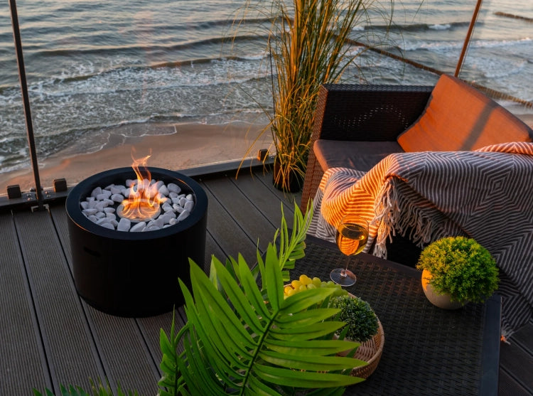 Moon Freestanding Bioethanol Fireplace – Black