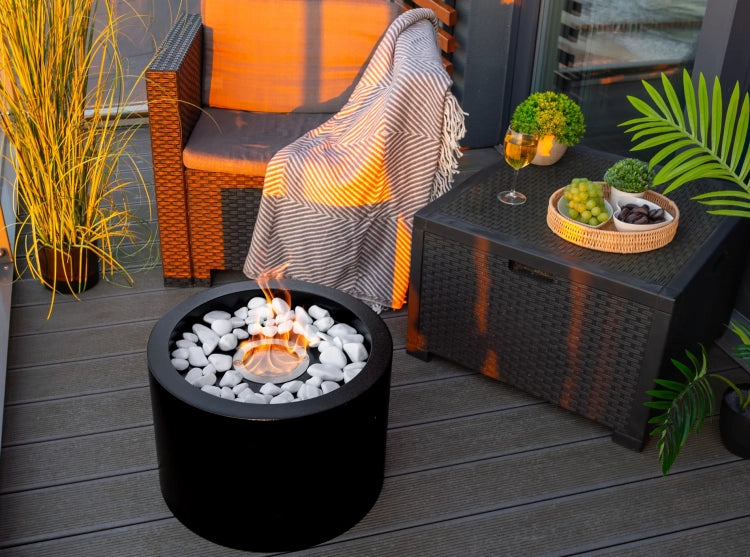 Moon Freestanding Bioethanol Fireplace – Black