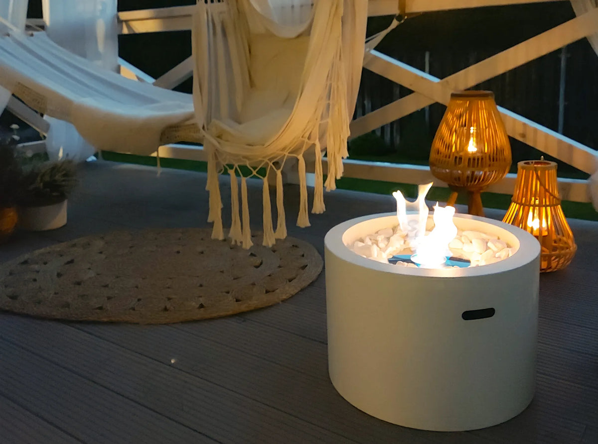 Bioethanol Fireplace freestanding Moon white matte