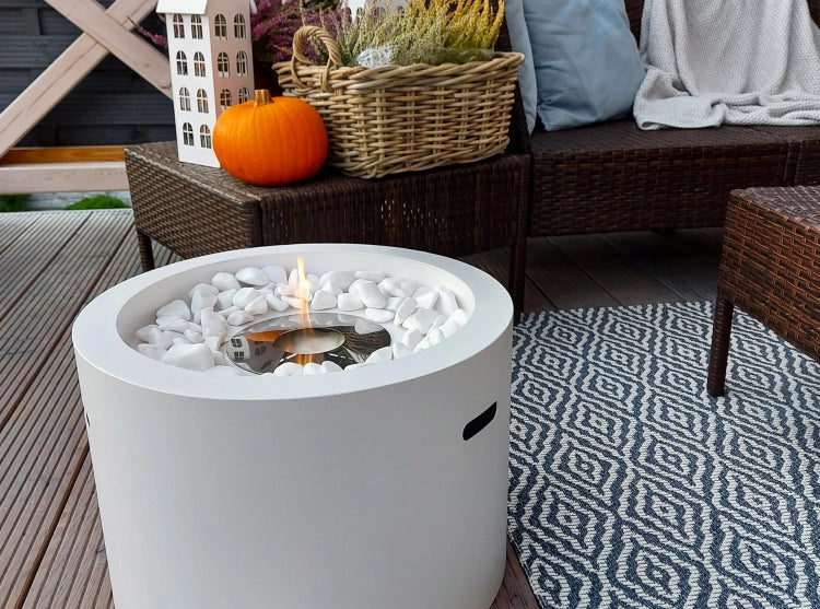 Moon Freestanding Bioethanol Fireplace – White