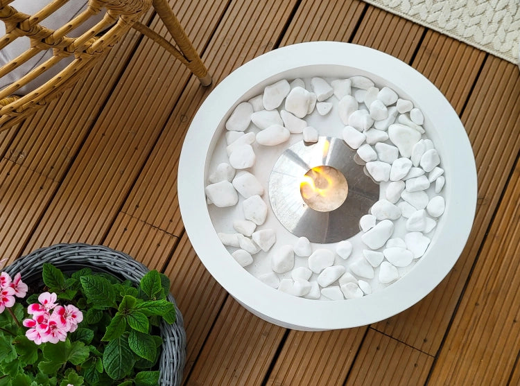 Moon Freestanding Bioethanol Fireplace – White