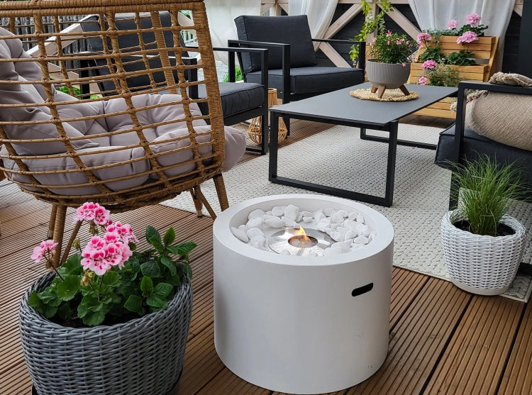 Moon Freestanding Bioethanol Fireplace – White