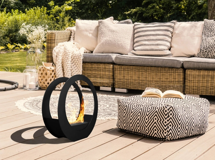 Only Freestanding Bioethanol Fireplace – Black