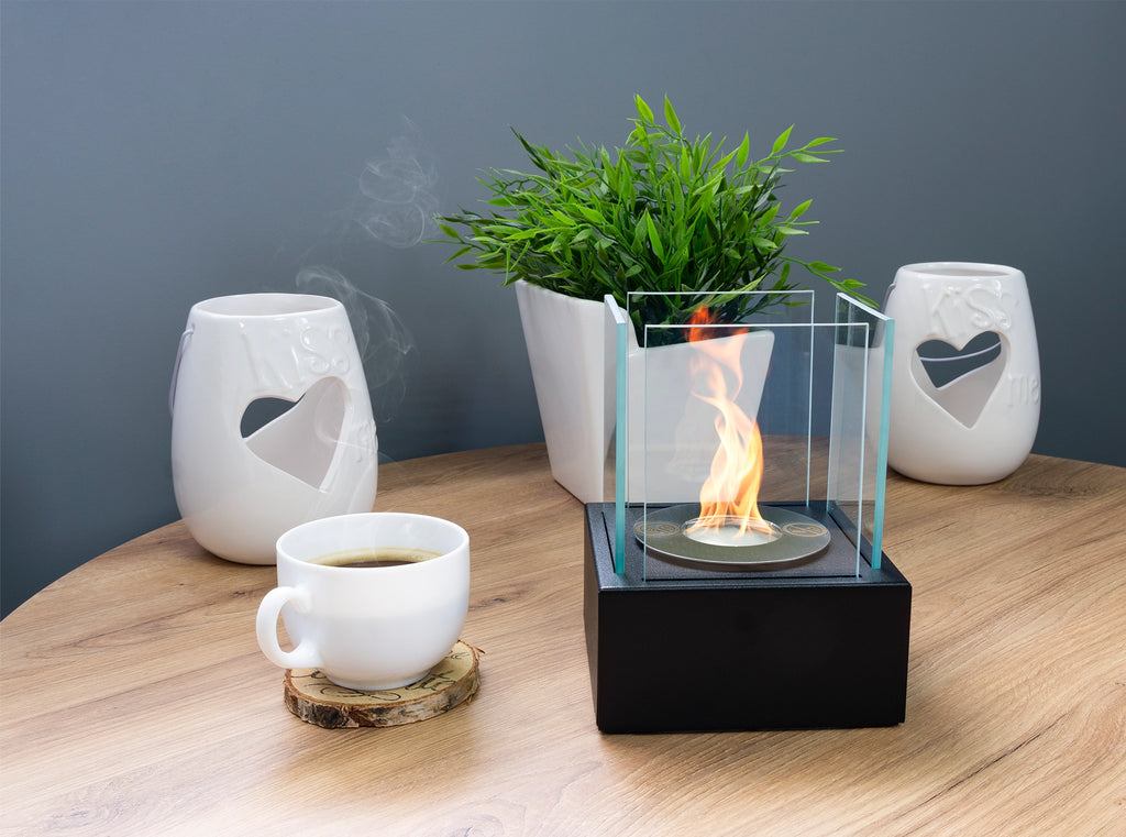 Bioethanol Fireplace freestanding Smart black structural matte