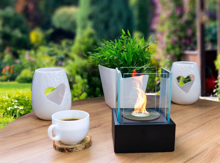 Smart Freestanding Bioethanol Fireplace – Black