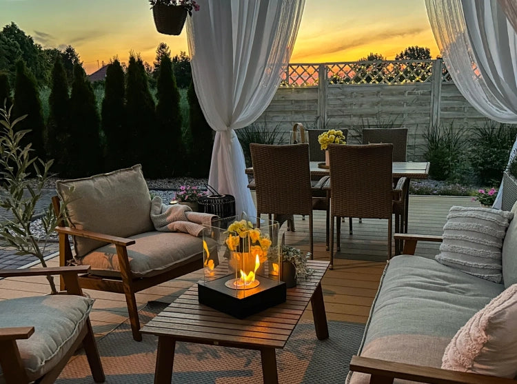 Sunset Garden Mini Freestanding Bioethanol Fireplace – Black