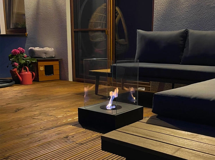 Sunset Garden Freestanding Bioethanol Fireplace – Black