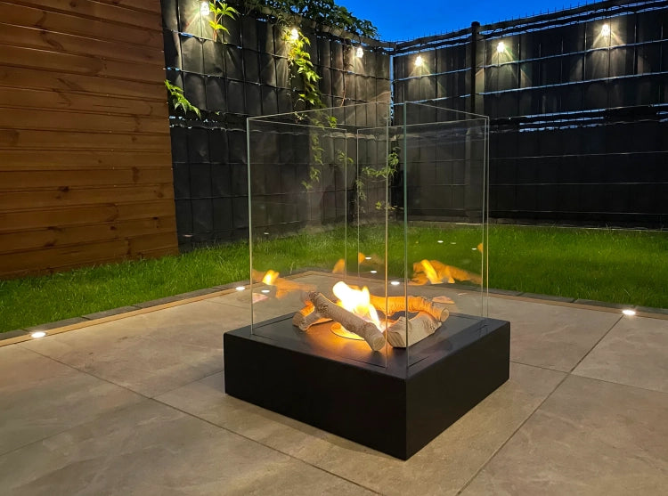 Sunset Garden Freestanding Bioethanol Fireplace – Black