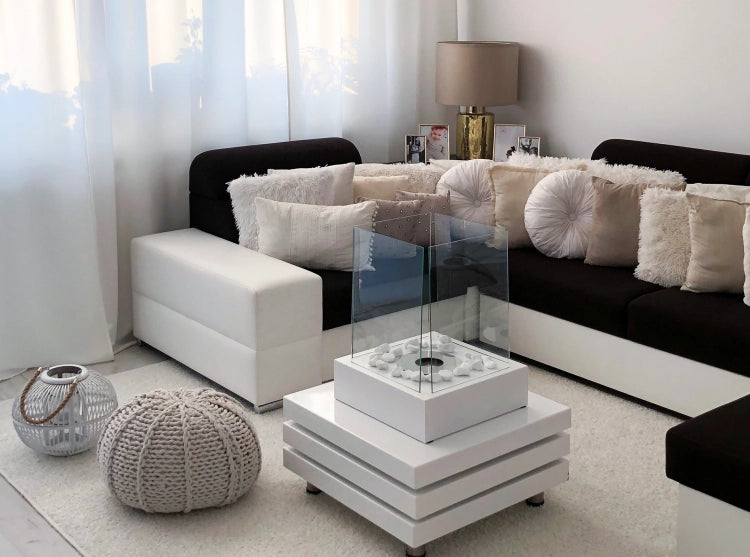 Sunset Garden Freestanding Bioethanol Fireplace – White