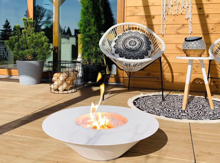 Universe Freestanding Bioethanol Fireplace – White