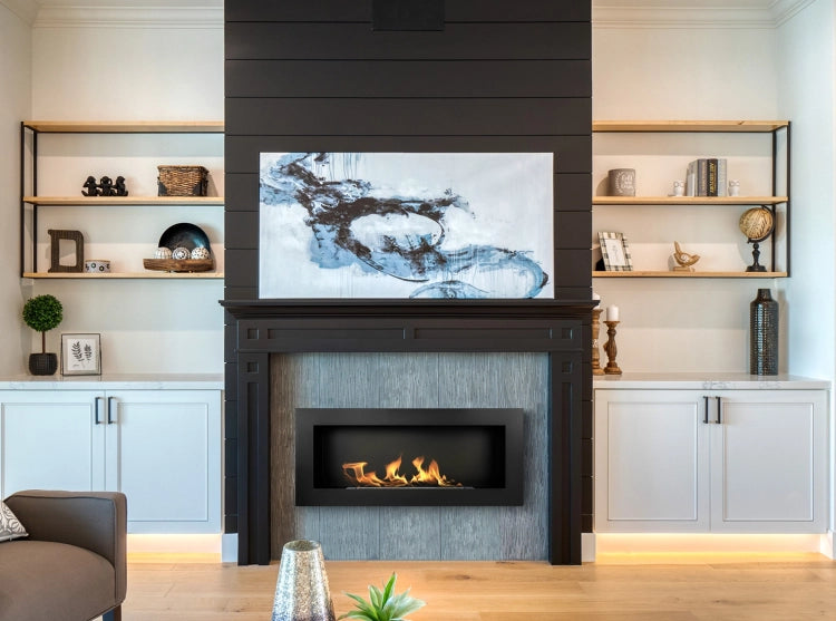 900 Wall-Mounted Bioethanol Fireplace – Black