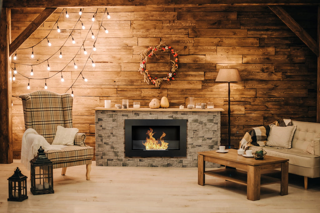 Slim 650 Wall-Mounted Bioethanol Fireplace with Glass – Black