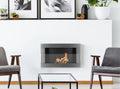 Bioethanol Fireplace hanging with glass 650x400 inox