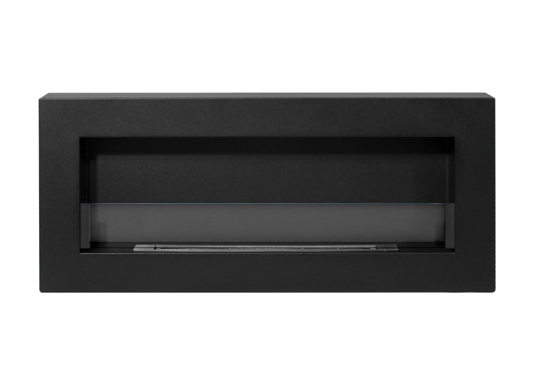 Box 900 Wall-Mounted Bioethanol Fireplace with Glass – Black