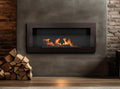 Bioethanol Fireplace hanging with glass 900x400 brown
