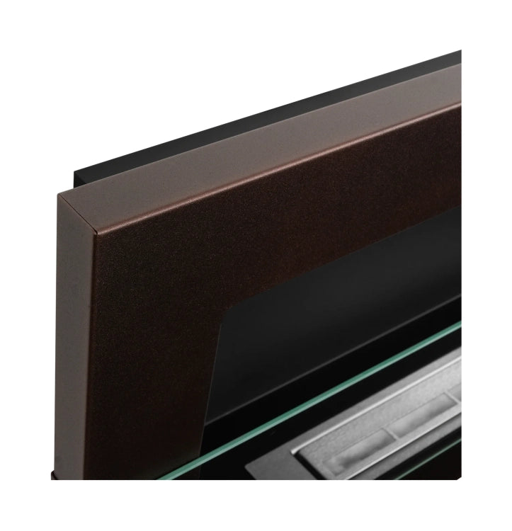 900 Wall-Mounted Bioethanol Fireplace with Glass – Brown