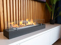 Bioethanol Fireplace freestanding with glass 700 black matte