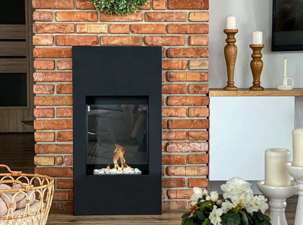 Bioethanol Fireplace portal Modern black structural matte