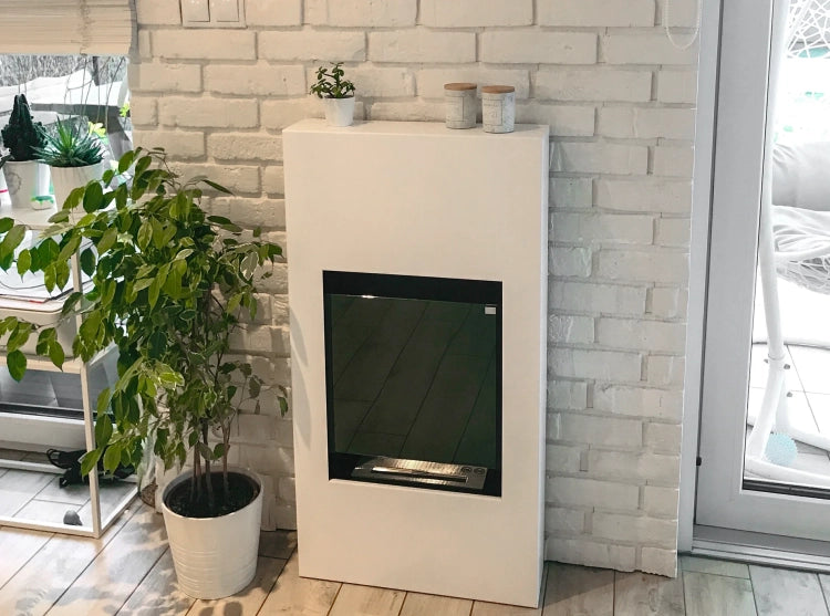 Modern Portal Bioethanol Fireplace – White