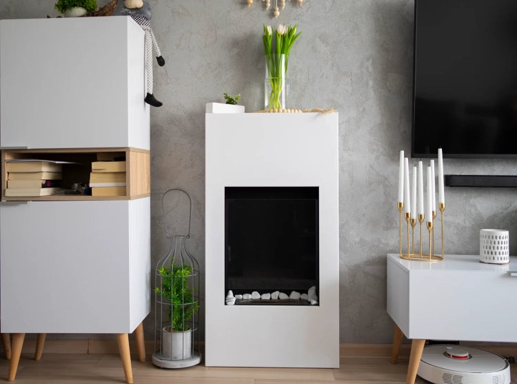 Modern Portal Bioethanol Fireplace – White