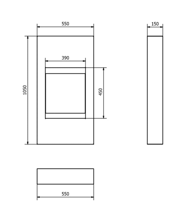 Modern Portal Bioethanol Fireplace – White