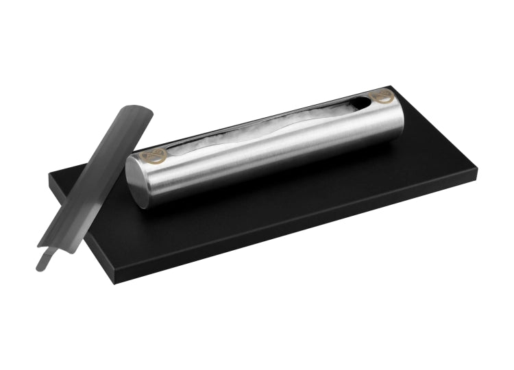 Stainless Freestanding Bioethanol Fireplace – Black Gloss