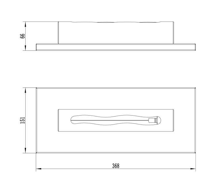 Stainless Freestanding Bioethanol Fireplace – Black Gloss
