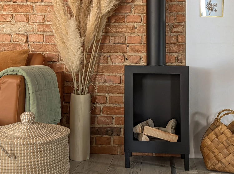 Large Ceramic Fireplace Log Set