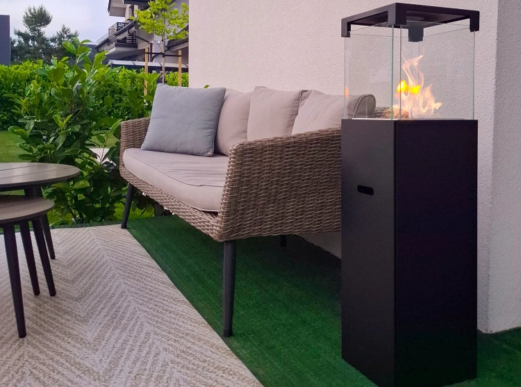 Patio Freestanding Bioethanol Fireplace – Black