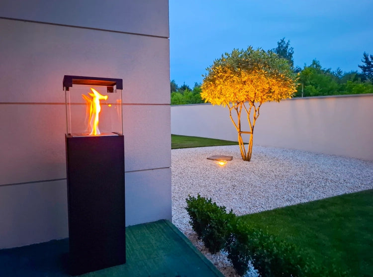 Patio Freestanding Bioethanol Fireplace – Black