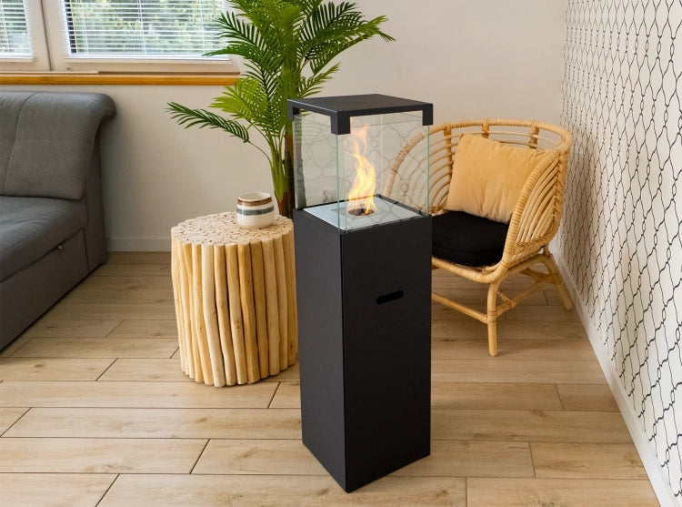 Patio Freestanding Bioethanol Fireplace – Black