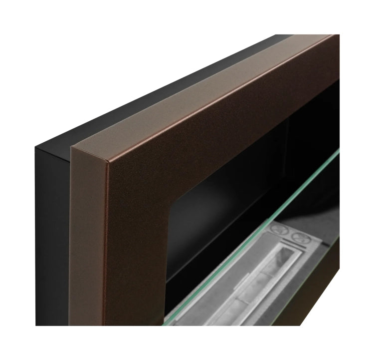 650 Wall-Mounted Bioethanol Fireplace with Glass – Brown