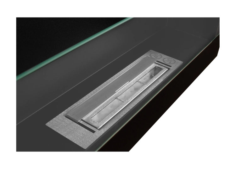 650 Wall-Mounted Bioethanol Fireplace with Glass – Brown