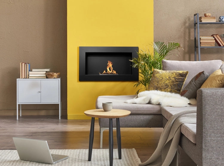 650 Wall-Mounted Bioethanol Fireplace – Black